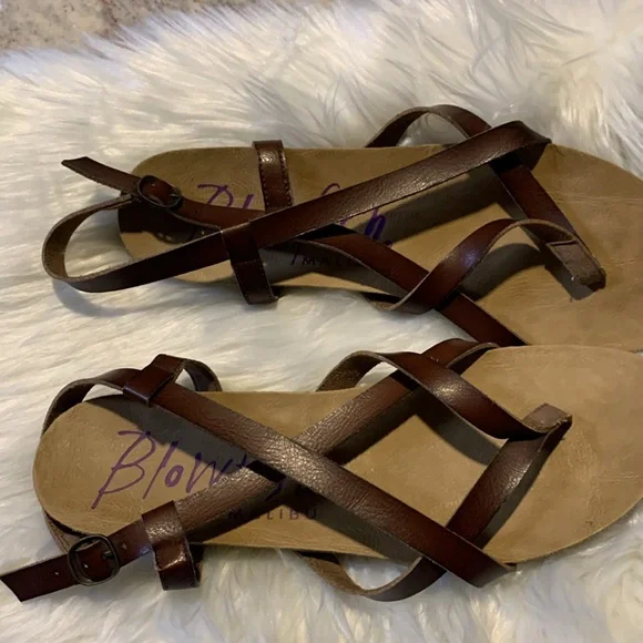 Blowfish Malibu Sandal size 10 leather braided detail - Picture 2 of 7